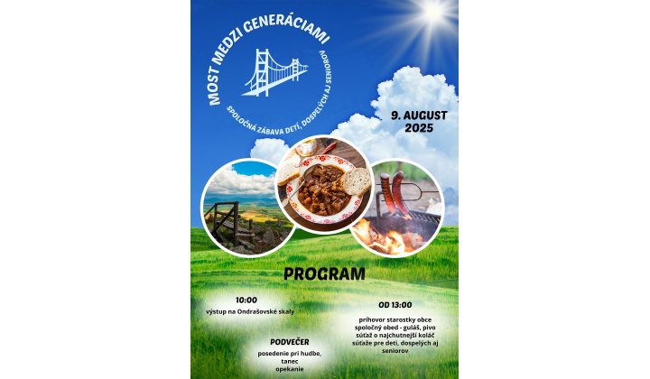 Fotka pre článok Pozvánka - 9.8.2025 - Most medzi generáciami - Deň obce